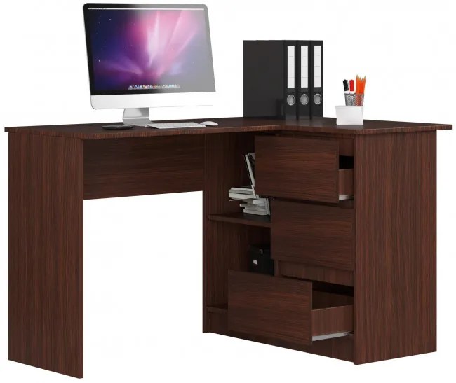 Rohový kancelársky stôl B16 CLP pravý, wenge