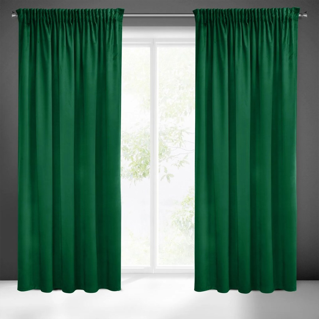 ZATEMŇOVACÍ ZÁVES NA PÁSKE PIERRE CARDIN SIBEL 140X270 CM TMAVOZELENÁ
