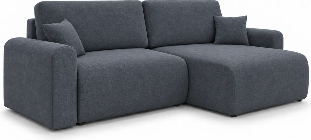 Rozkladacia obojstranná sedacia súprava do L NORDEN PAROS 250x140 cm, tmavosivá
