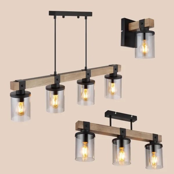 Brilagi - Luster na lanku VISTA 4xE27/60W/230V dub