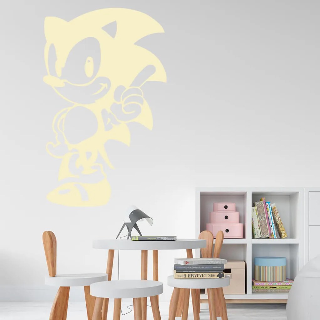 Veselá Stena Samolepka na stenu na stenu Ježko Sonic Farba: černá