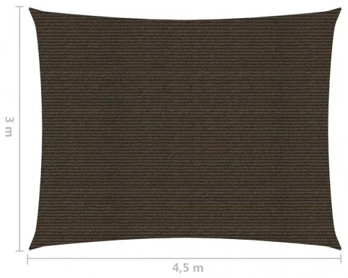 vidaXL Tieniaca plachta 160 g/m² hnedá 3x4,5 m HDPE-