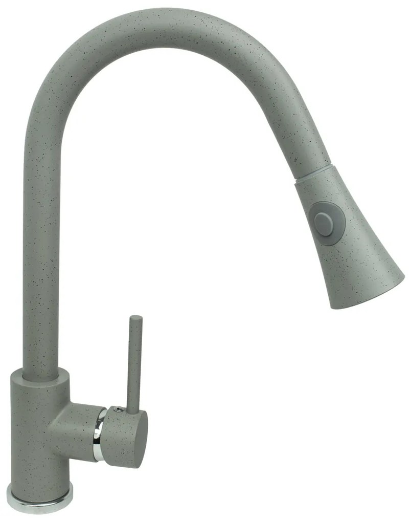 Gamma Taru, vysoká drezová batéria s výsuvným výtokom, šedá škvrnitá, GMA-BT-G