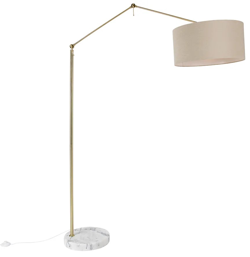 Stojaca lampa zlatá so svetlohnedým tienidlom 50 cm nastaviteľná - Editor