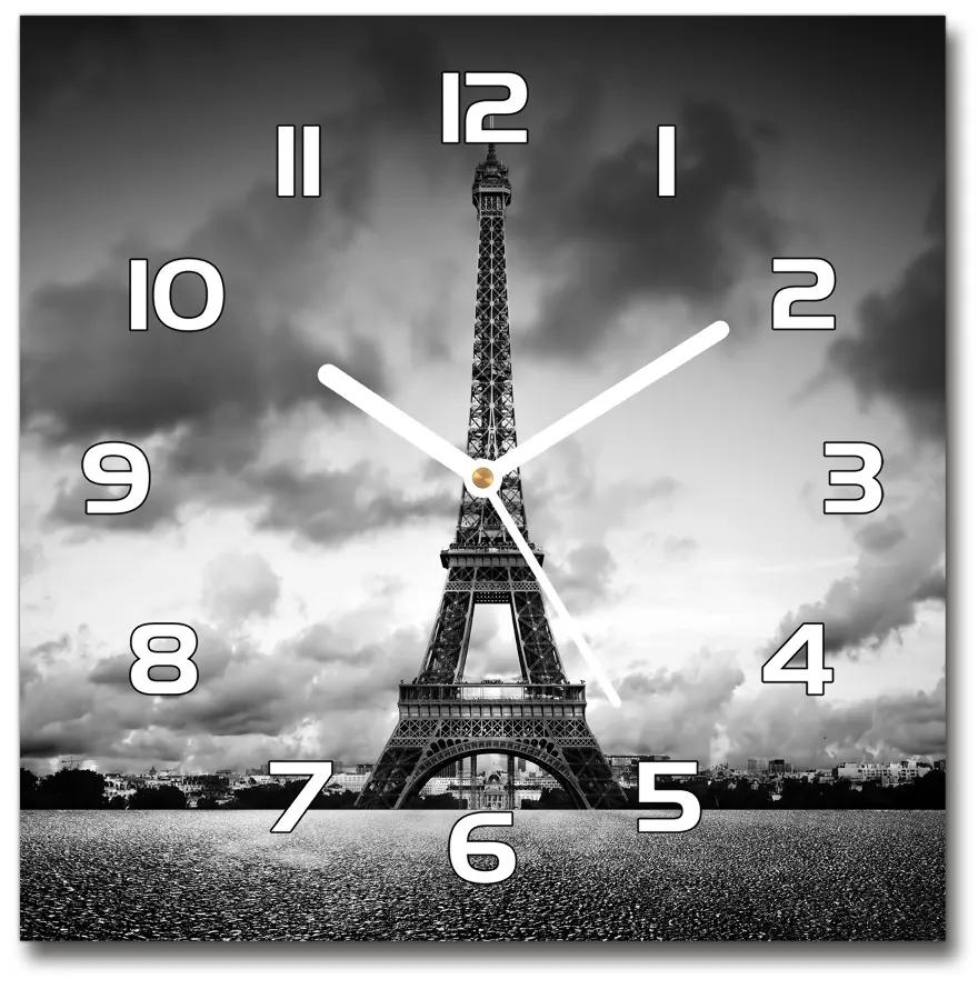 Sklenené hodiny štvorec Eiffelova veža Paríž pl_zsk_30x30_f_76327213