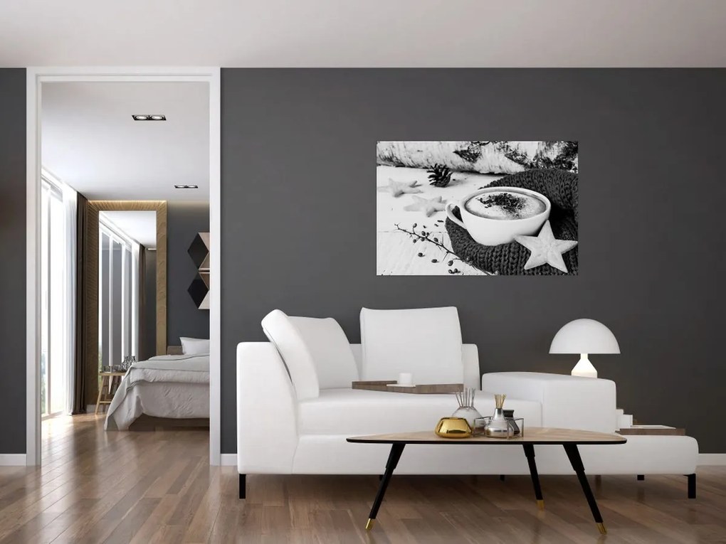 Obraz - Zimné cappuccino (90x60 cm)