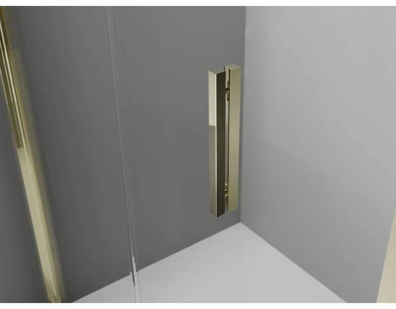 Mexen Exo, skladací sprchový kút 90 x 90 cm, číre sklo, zlatá, 816-090-090-50-00