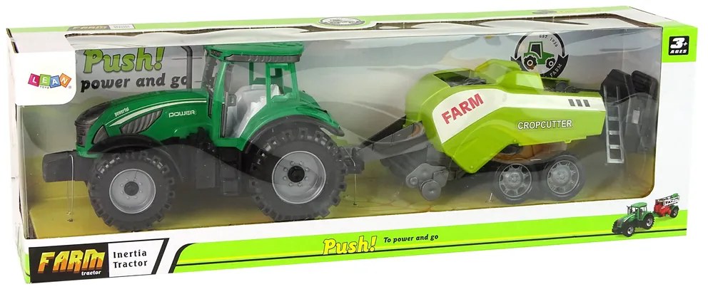 Lean Toys Zelený traktor s červeným postrekovačom