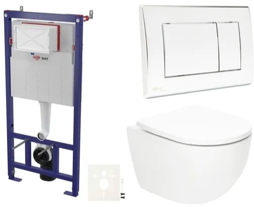 Závesný wc set SAT Fusion do ľahkých stien / predstenové vírové splachovanie SIKOSSTORFU21, 1 ks