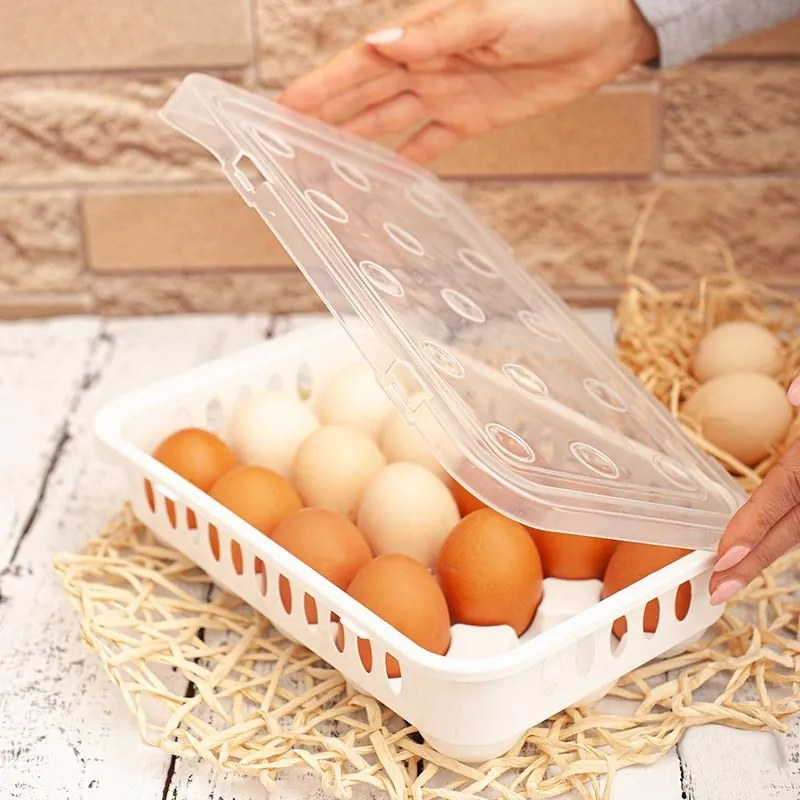 Box na vajíčka, obal na 15 ks vajec, biely WAPPA