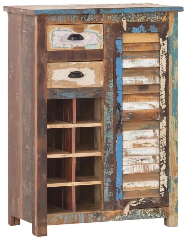 furniture-nabytek.cz - Masivní komoda Wakefield z recyklovaného dřeva, lakovaná, vícebarevná – 77×42×108 cm