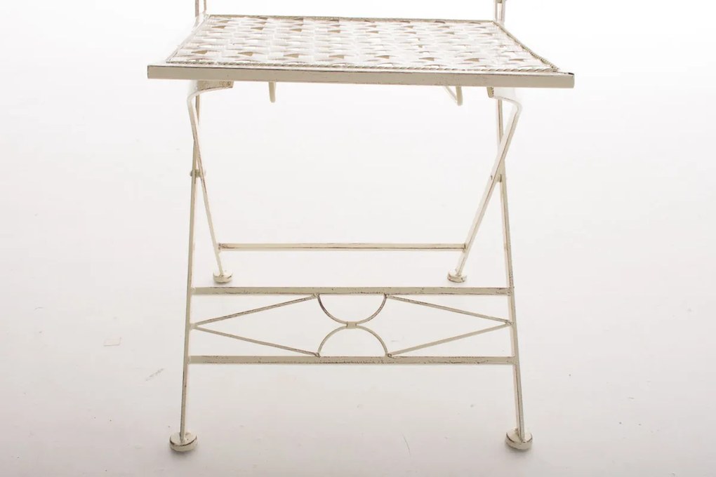 Kovová skladacia stolička Asina - Krémová antik