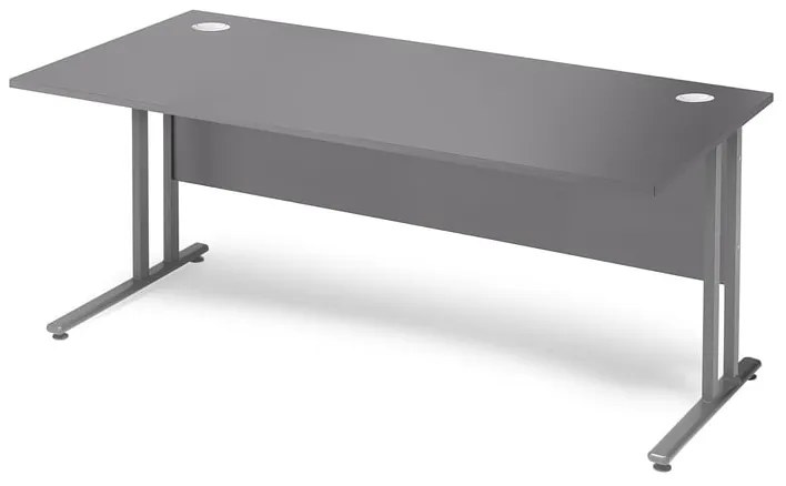 Kancelársky pracovný stôl FLEXUS, rovný, 1600x800 mm, šedá