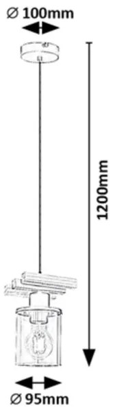 Rabalux 72081 - Luster na tyči NIYLAH 1xE27/25W/230V