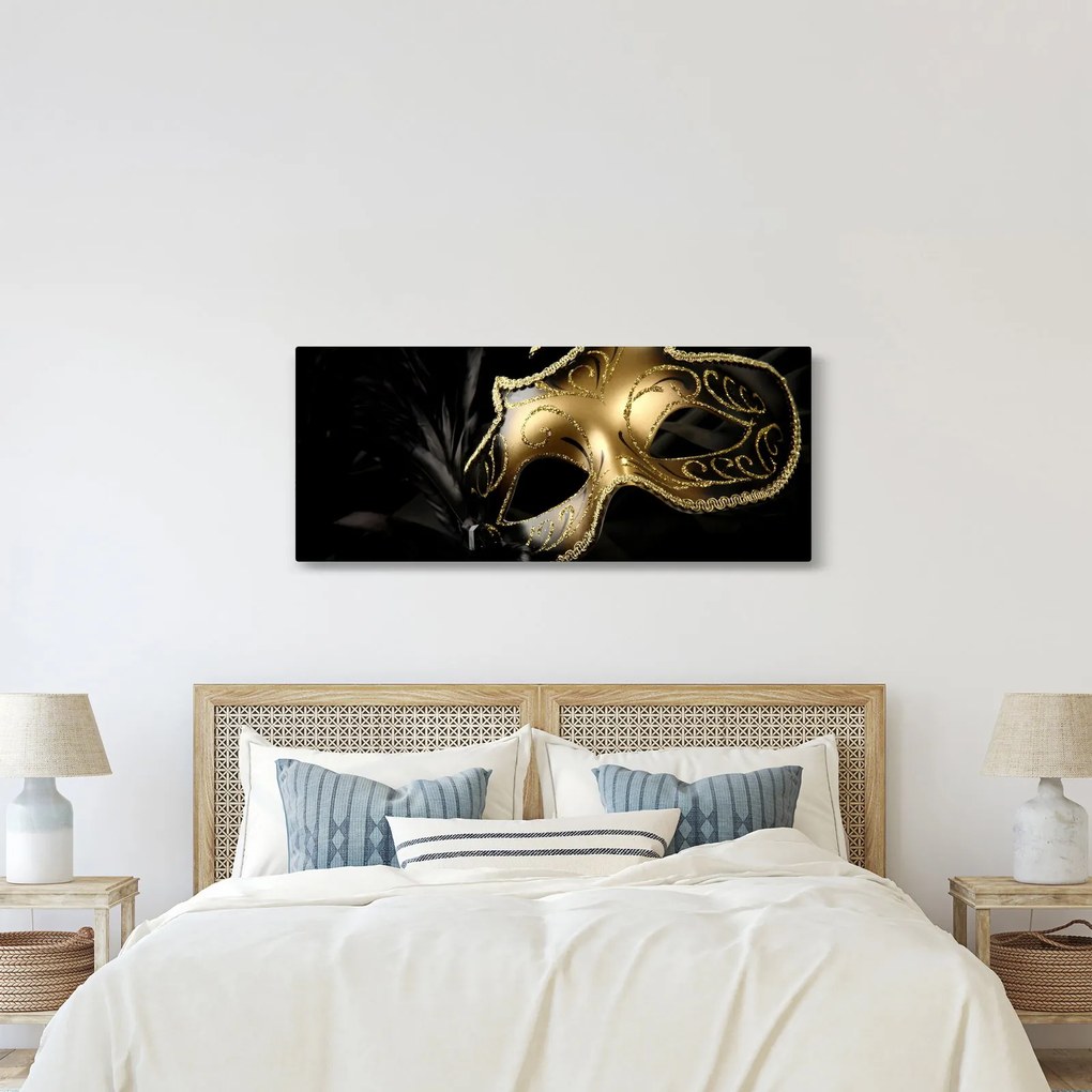 Obraz - Zlatá škraboška (120x50 cm)