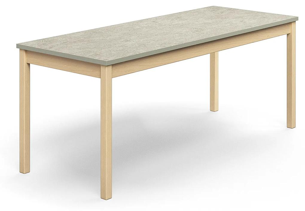 Stôl DECIBEL, 1800x700x720 mm, svetlošedé linoleum, breza