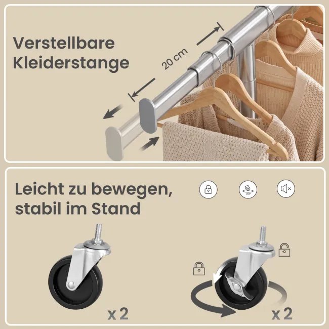 Výškovo nastaviteľný stojan na oblečenie HSRB35177E101