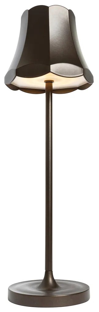 Retro stolná lampa tmavá bronzová nabíjateľná IP44 - Granny