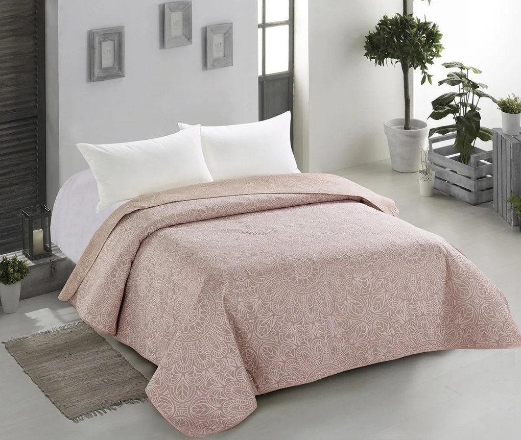 Obojstranná prikrývka na posteľ AmeliaHome Colever béžová, velikost 220x240