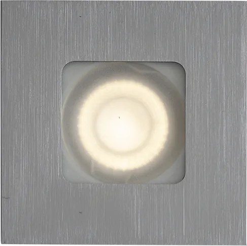 Sada 6 moderných zapustených bodových svetiel Gunmetal Square IP44 - Qure