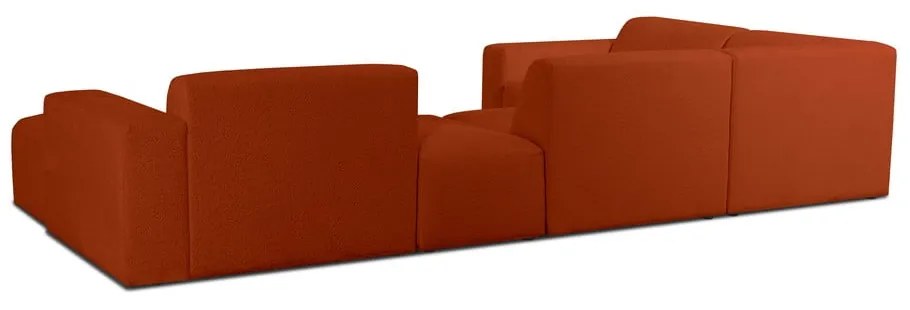 Rohová pohovka z textílie buklé v tehlovej farbe (do "U") Roxy – Scandic