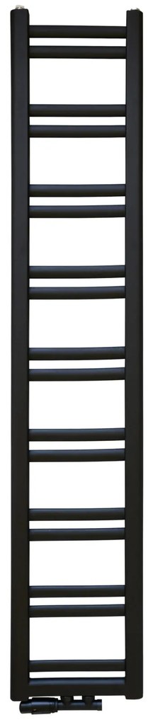 Regnis Retro, vykurovacie teleso 300x1280mm so stredovým pripojením 50mm, 487W, čierna matná, RETRO128/30/D5/BLACK