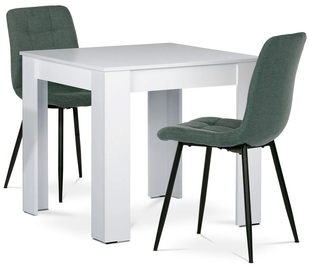 Jedálenský set MDF s 2 stoličkami, 80 x 80 x 75cm, biela
