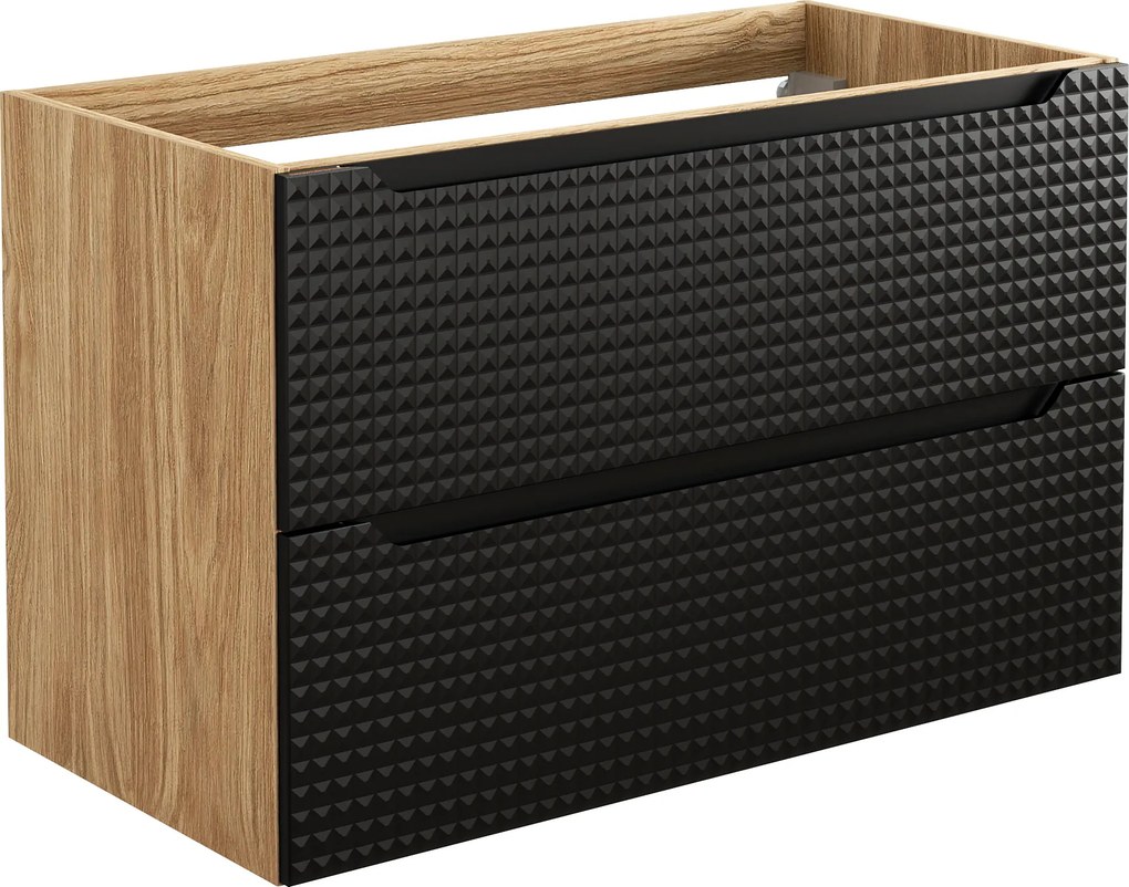Comad Kúpeľňová skrinka pod umývadlo Luxor Black 90 čierna/dub olejovaný