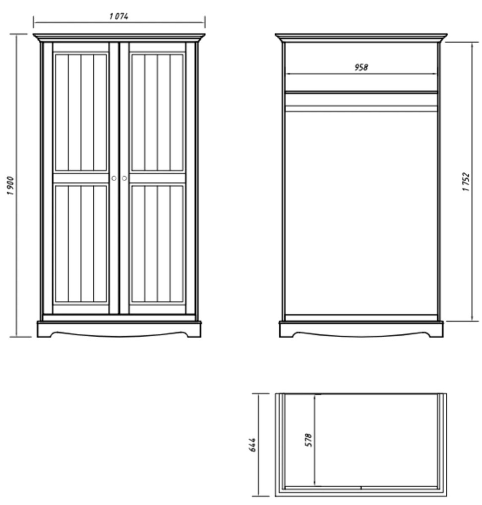 PROXIMA.store - Rustikálna šatníkoa skriňa 2.0 - BELLUNO ELEGANTE FARBA: biela - dub