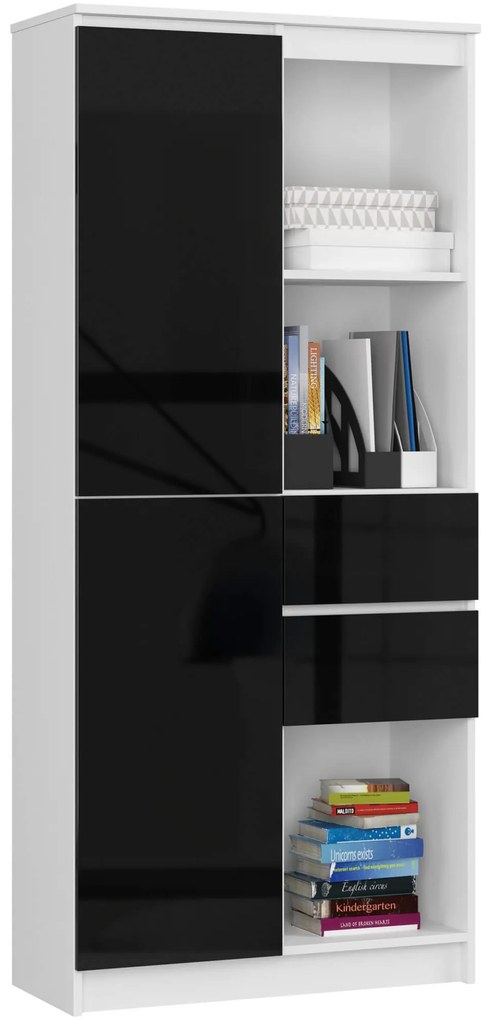 Skriňa Rexa II 80 cm biela/čierna