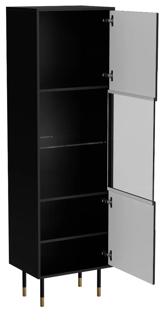 VITRÍNA CAMILLO ČIERNA + ZLATÁ 54 cm