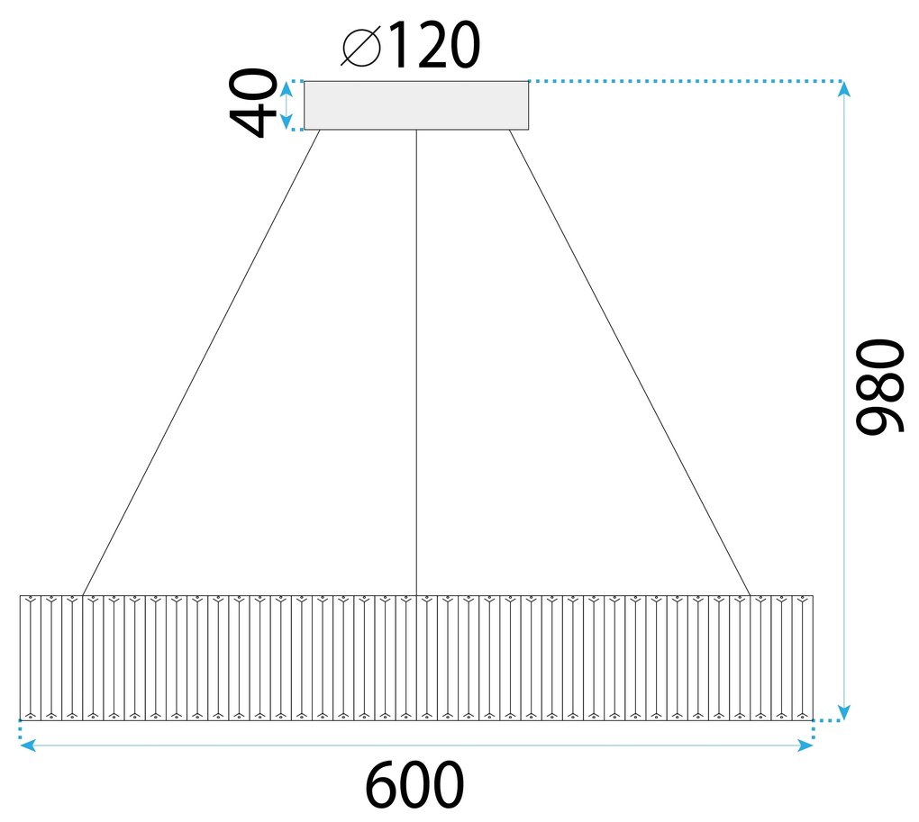 Toolight Toolight, LED závesné svietidlo 24W 4000lm APP1079-CP, zlatá, OSW-08891