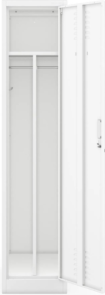 Dvojkomorová pracovná skrinka na oblečenie biela, 400x1800x500 mm: KACPER 1 Plus
