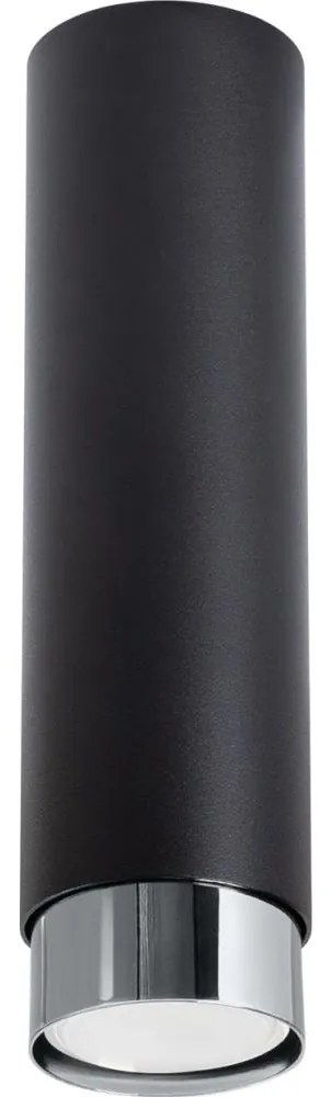 Sollux SL.1409 - Bodové svietidlo NERO 1xGU10/10W/230V 22,5 cm čierna/lesklý chróm