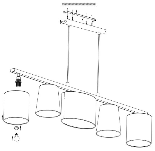 Eglo 98588 - Luster na lanku ALMEIDA 5xE14/25W/230V