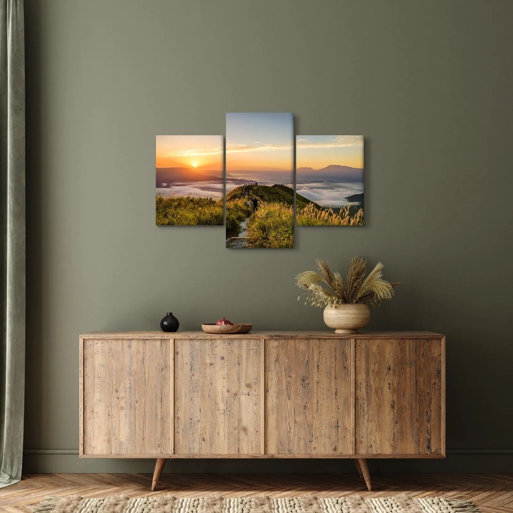 Obraz hory pri západe slnka (90x60 cm)