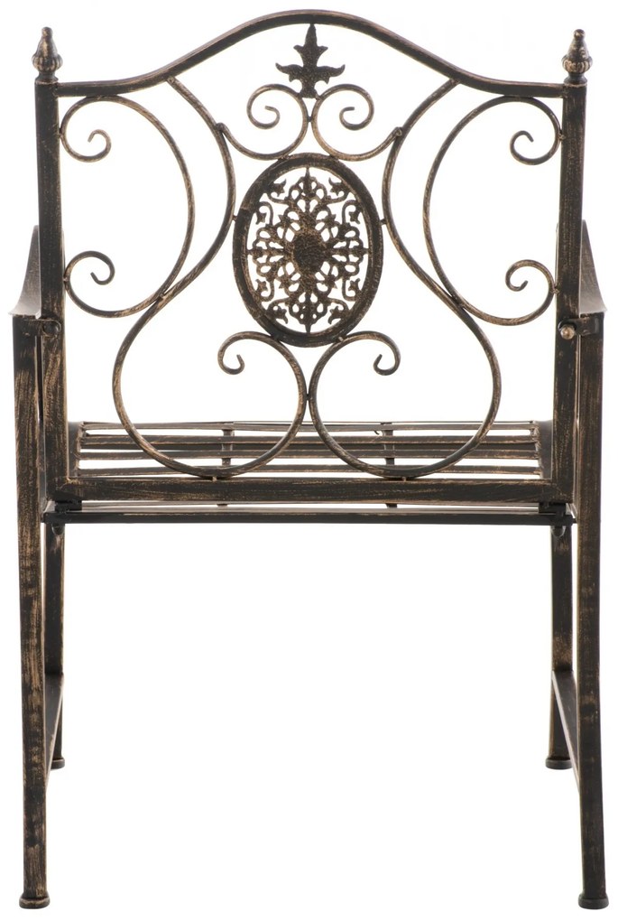 Kovová stolička Punjab s područkami - Bronzová