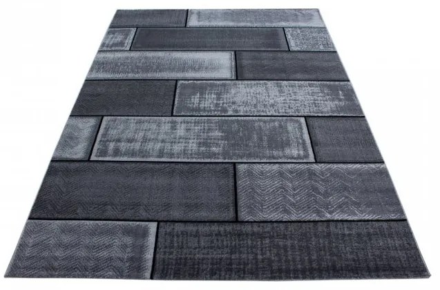 Ayyildiz, Kusový koberec Plus 8007 black, 80x300, šedá, chodba / predsieň