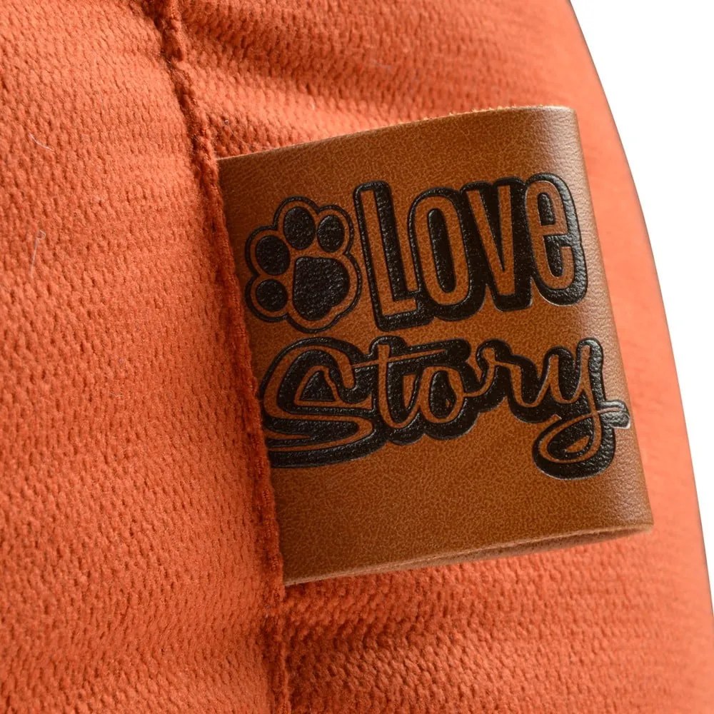 Oranžový pelech pre psa 70x75 cm – Love Story