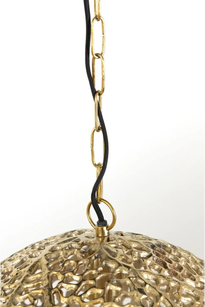 Zlaté dierované kovové stropné svetlo Sinula - Ø 39*38 cm / E27