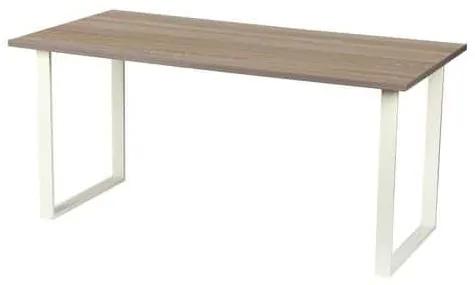 Kancelársky stôl Viva Square, 160 x 80 x 75 cm, rovné vyhotovenie, podnožie biele, dub sonoma