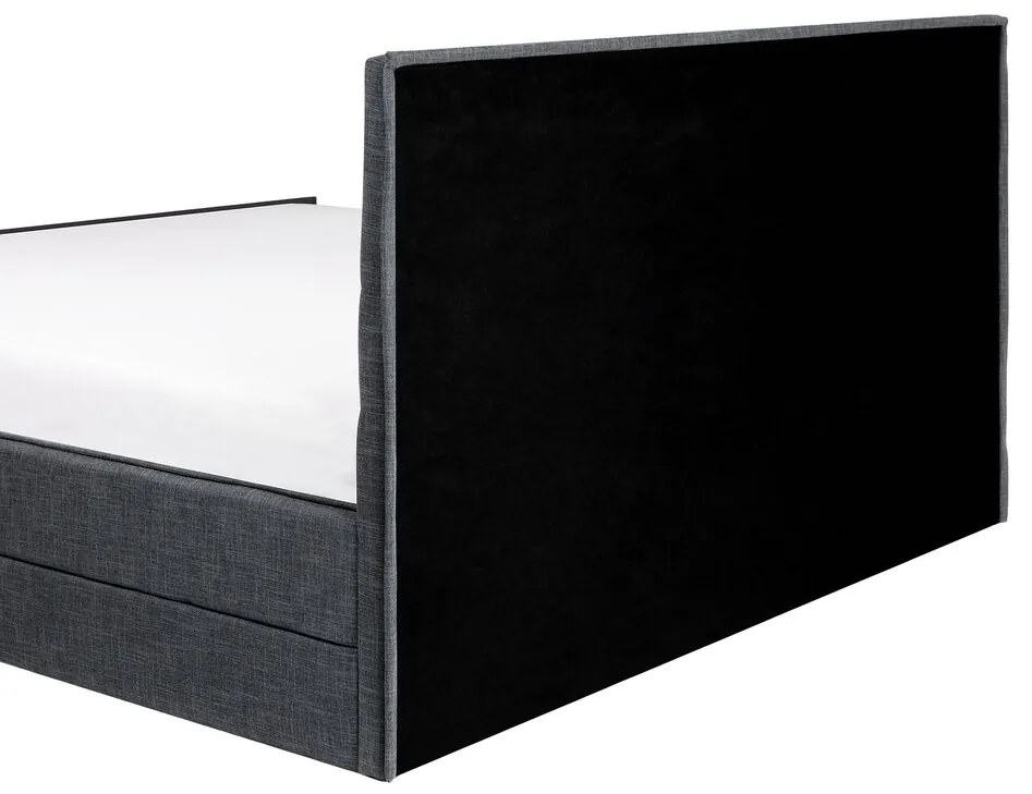 Čalúnená posteľ 160 x 200 cm tmavosivá VALBONNE Beliani
