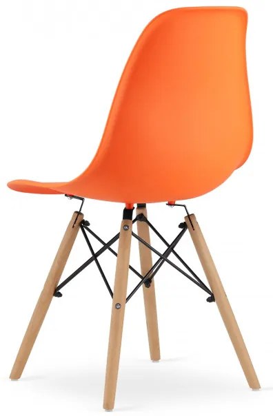 Set troch jedálenských stoličiek OSAKA oranžové (hnedé nohy) (3ks)