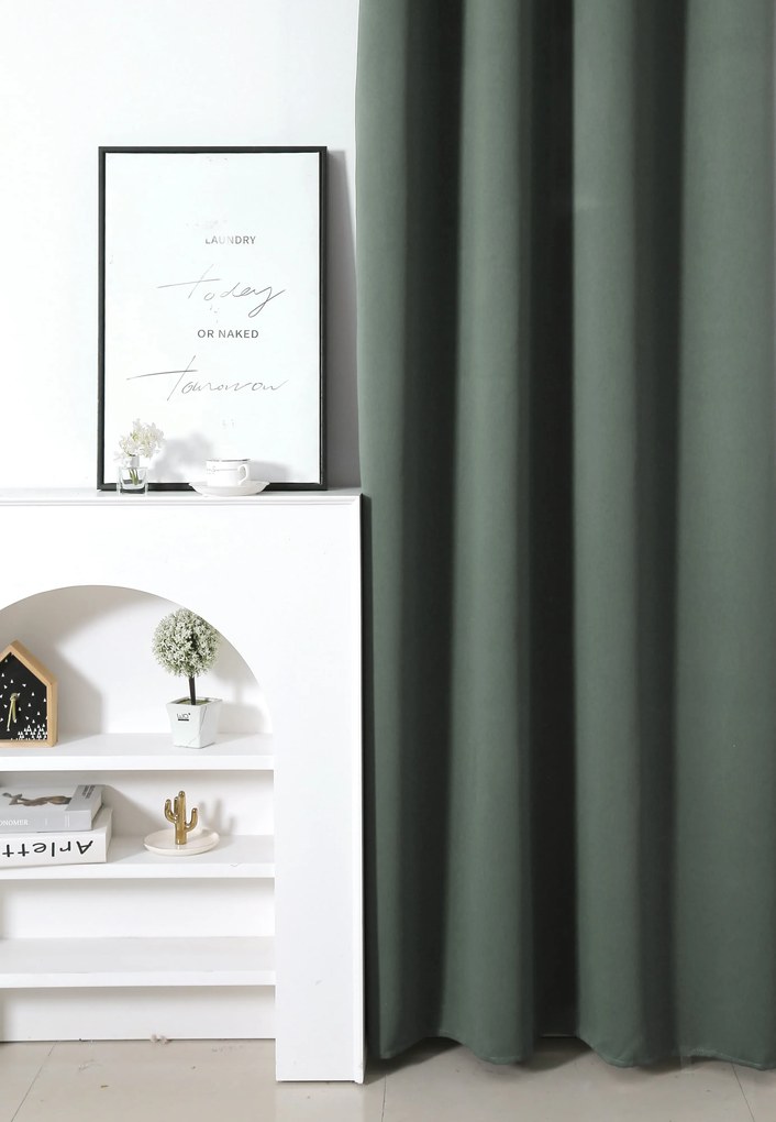 Záves OXFORD 140x270 cm, sivá zelená Zavesenie: Riasiaca páska