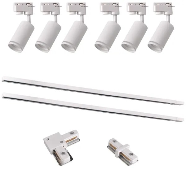 Bodové svietidlo do lištového systému PARIS 6xGU10/10W/230V +2x1 m lištový systém