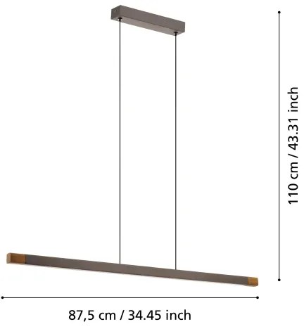 Eglo 900174 - LED Stmievateľný luster na lanku LISCIANA LED/18W/230V 3000K