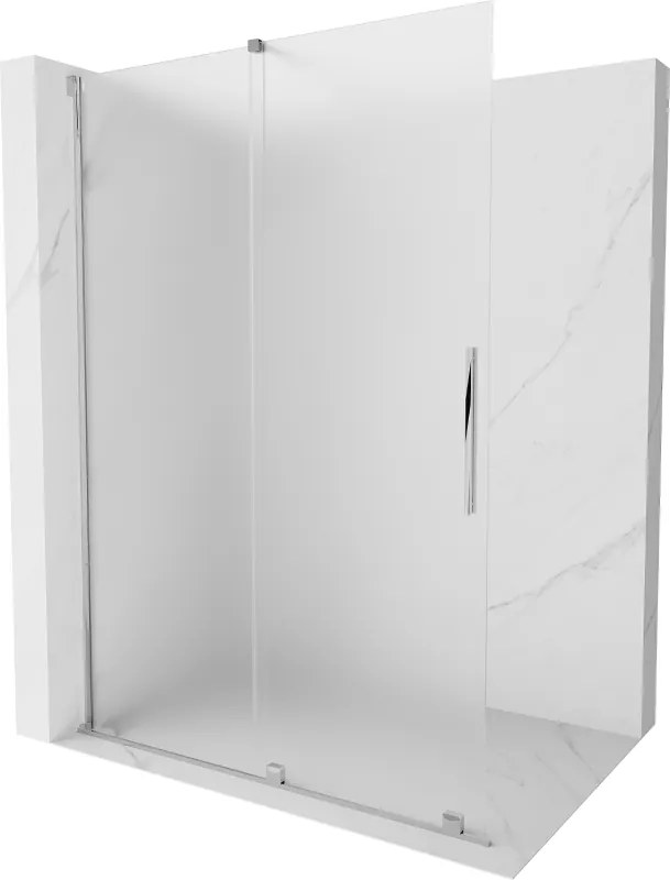 Mexen Velar sprchová stena posuvná Walk-in 130 x 200 cm, mrazené 8 mm, chróm - 871-130-000-33-01
