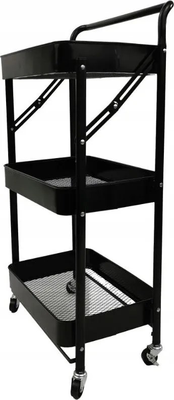 Kovový skládací kuchyňský vozík CARRIAGE 82 cm černý