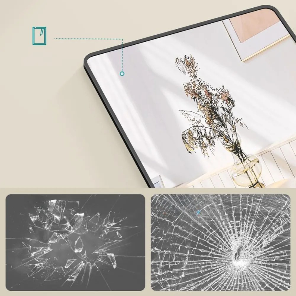 SongmicsHome Obdĺžnikové zrkadlo NOIR, 160x50cm, čierna