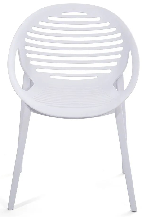 Záhradná jedálenská súprava pre 6 osôb s bielou stoličkou Joanna a stolom Strong, 210 x 100 cm